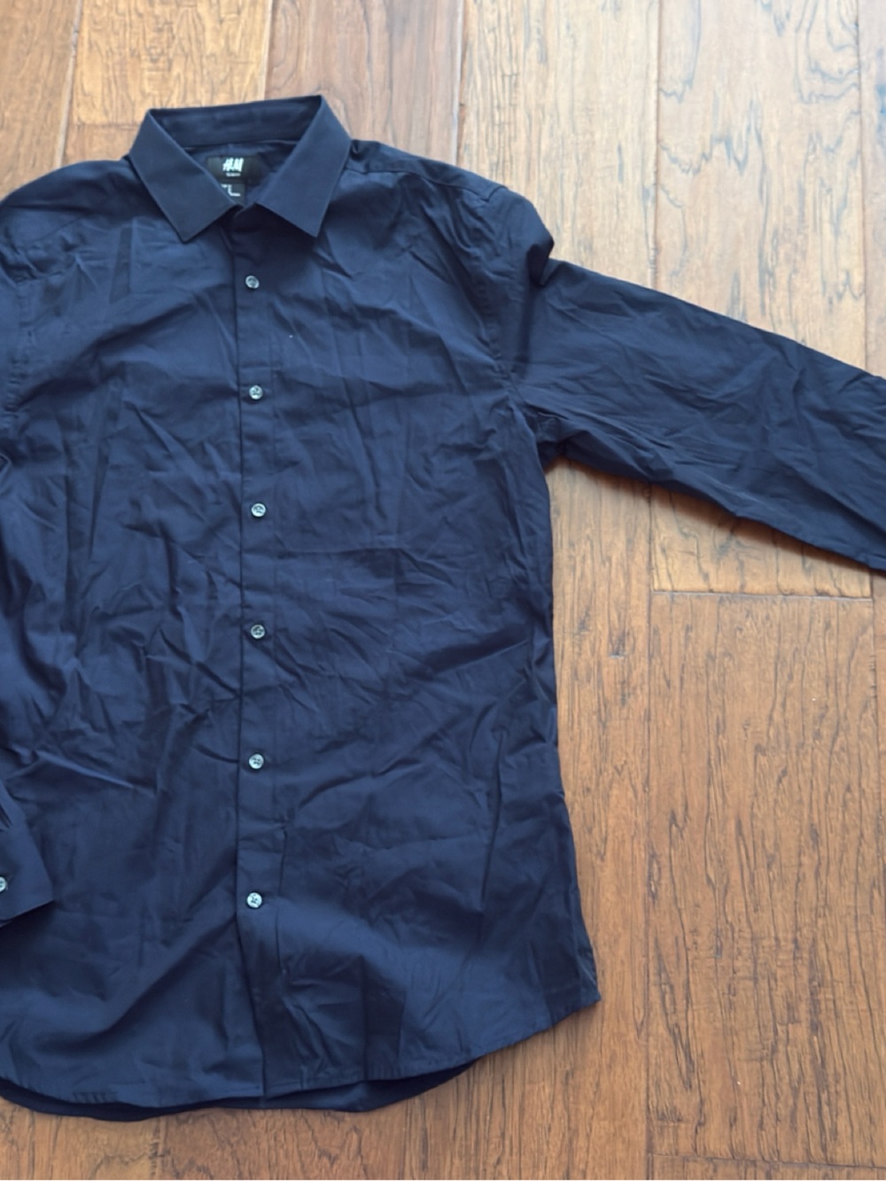 H&M Men's Black Long-Sleeve Dress Shirt